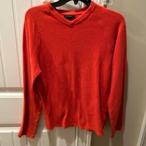 Express Bright Orange V-Neck Sweater